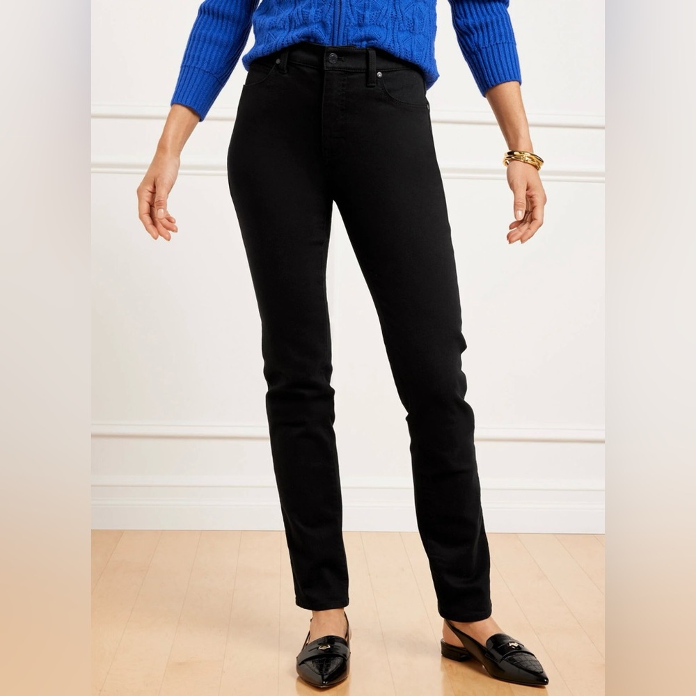 Talbots Women's Black Straight Leg Jeans Curvy Fit - Picture 1 of 9